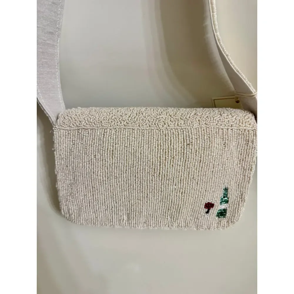 Sol & Mer Beaded Picnic Scene Shoulder Bag Novelty Handbag NWT